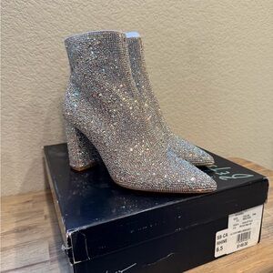 Betsey Johnson SB-Cady Rhinestone Ankle Boots 6.5